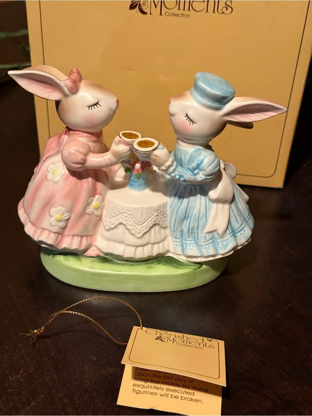 Avon Cherished Moments Rabbit Figurine We Did It Together 16286 Vintage 1980